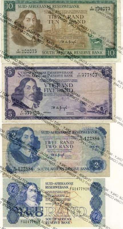 Lot of old SA banknotes