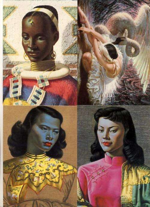 Lot of 36 different Tretchikoff postcards