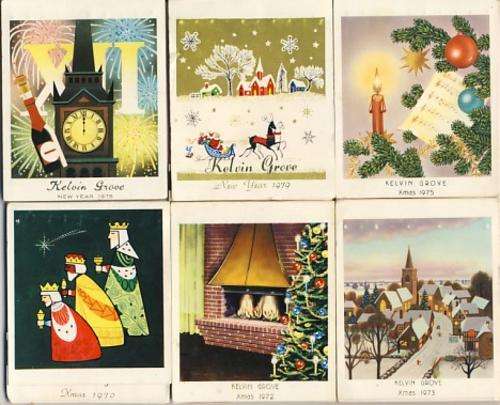 Kelvin Grove  - 6 very large matchboxes - Xmas 1972, 1975, 1970 & New Year 1975, 1979
