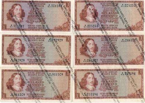 Lot of 44 old R1 banknotes - Excellent condition as per scan - YOU BID PER NOTE TO TAKE ALL