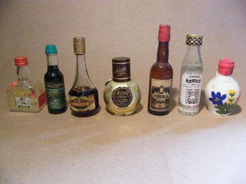 Lot of 12 vintage miniature liquor bottles - all still unopened & full content