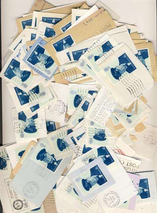Great Britain - Lot of more than 140 Churchill stamps on piece with postmarks - @@@ Crazy R1 Start
