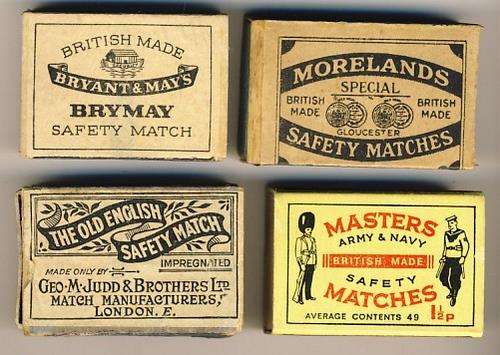 Lot of 4 Vintage British matchboxes @ CRAZY R1 start