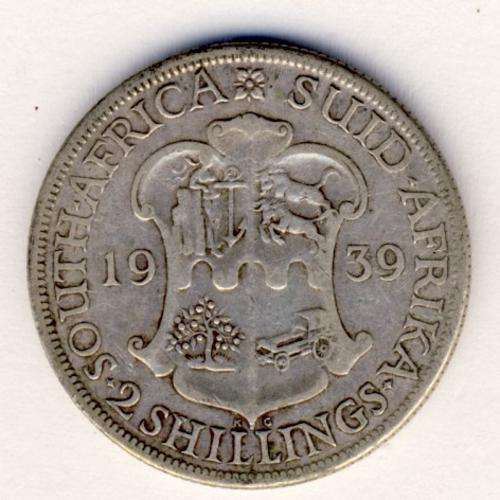 SAU Silver 1939 Two Shilling - scarce