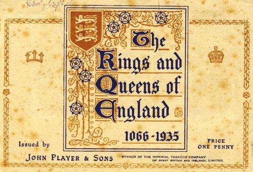 Cigarette Cards - The Kings & Queens of England 1935 - Book with 50 cigarette cards