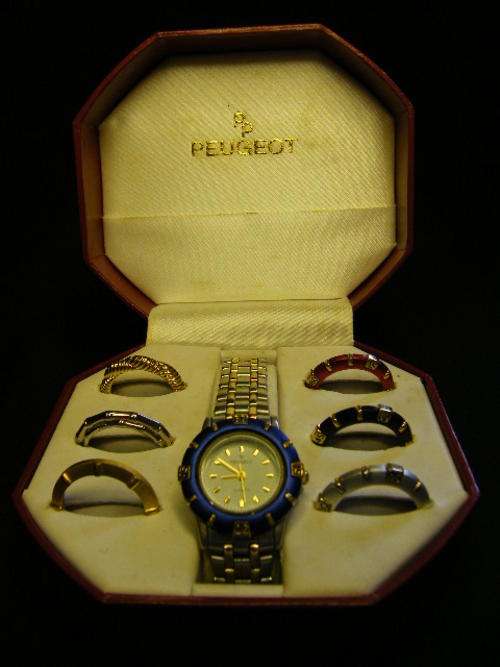 Peugeot Ladies watch set in box with 7 interchange able dial rings - @@@ Crazy R1 Start