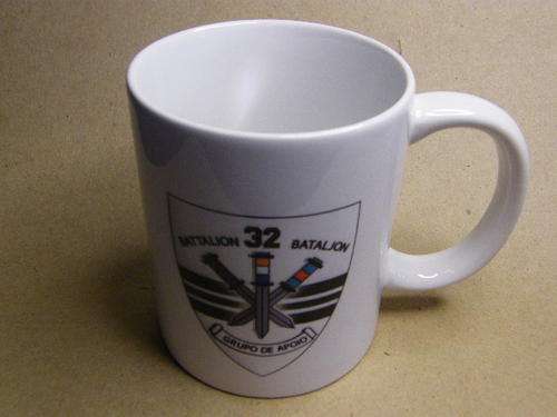 32 Anti - Tank Squadron Mug with 32 AT and 32 Battalion Grupo de Apoio Logos - as per scan