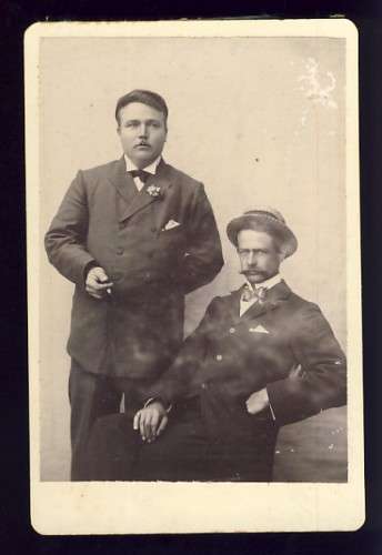Lot of 2 Antique photos captioned as Oscar Wood and HC Mare - Dated 1902 - Both were actors