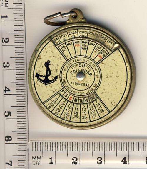 50 Year rotating Calender 1998 - 1947 - inscribed TITANIC - as per scan