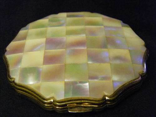 Stratton Mother of Pearl vintage powder box - 8 x 8cm - @@@ Crazy R1 Start
