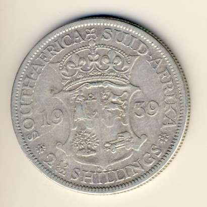 SAU - 1939 Half Crown - low mintage - @@@ Crazy R1 Start