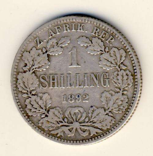 ZAR - 1892 Shilling - Paul Kruger - as per scan