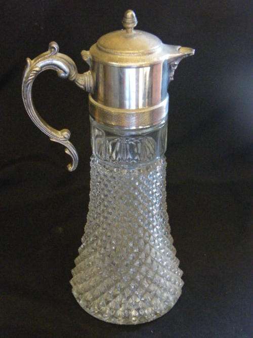 Silver Plated Glass Jug as per photo - 35.5cm high