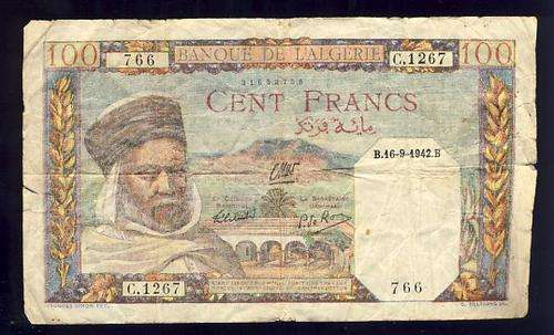 Algeria - 1942 Banknote - 100 Francs - CRAZY WEDNESDAY
