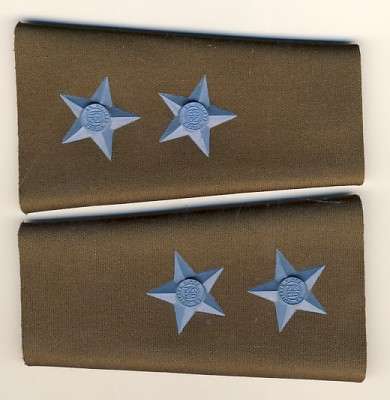 South Africa Air Force  - two pip Lieutenant slip on`s Tupperware Epaulette pair