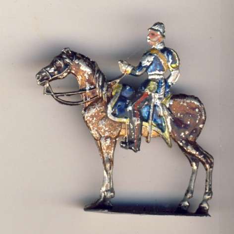 White metal painted officer on horse back - as per scan