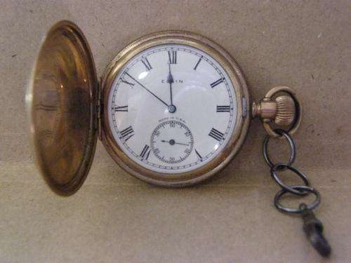 Elgin gold plated pocket watch from the 1920's as per scan - runs when moved but needs service