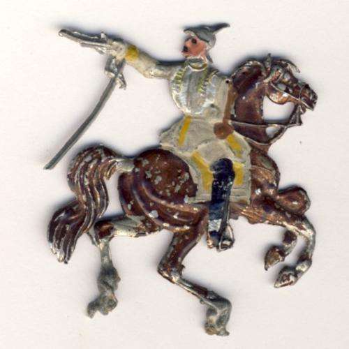 White metal painted cavalry soldier on horse - as per scan