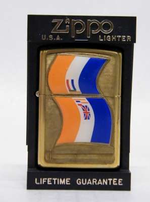 Zippo - Old South African Flag - Solid Brass - 5 x 3.5cm - as per scan
