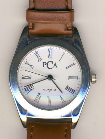Quartz watch with leather strap - as per scan