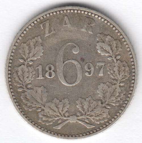 1897 ZAR Kruger 6d sixpence - @ CRAZY R1 start