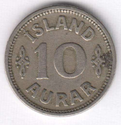 1929 Iceland 10 Aurar VF+ - as per photo