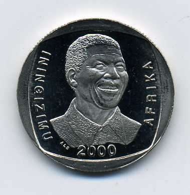 Mandela R5 coins - stored in a bag since 2000.