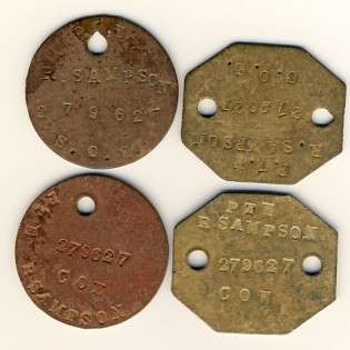 2 Sets of Dog Tags for 279627 PTE R Sampson