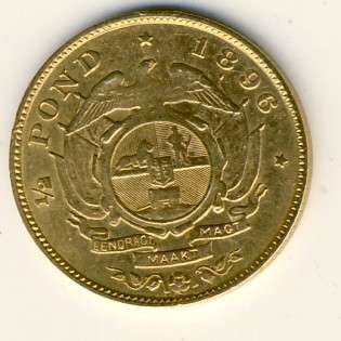 ZAR 1896 half pond aXF - some marks - Book value in excess of R5000