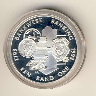 RSA 1993 silver rand - Banking in slab