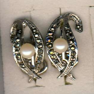 Set of marcasite clipon earrings