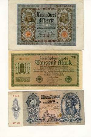 Lot of 10 Europe Banknotes -  You bid per note to take all