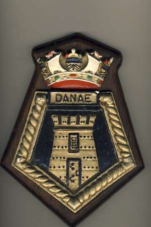 Ship's badge DANAE 17 x 12cm as per scan