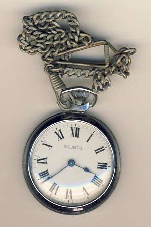 Ingersoll pocket watch with chain made in Britain - not running
