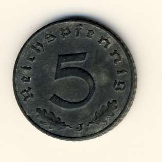 Germany 1941 J 5 pfennig with swastika