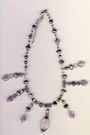 Pearl and Amethyst necklace as per scan