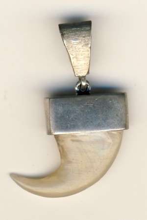 Leopard Claw pendant in Sterling Silver setting as per scan