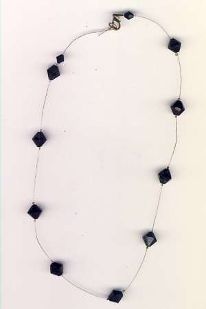 Wire necklace with black swsarovski crystals @@@ Crazy R1 Start