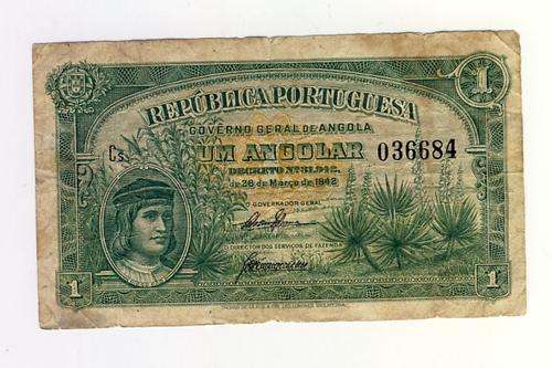 Angola 1942 UM ANGOLAR banknote as per scan