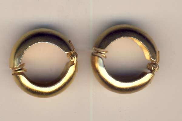 Pair of gold colour spring clip earrings