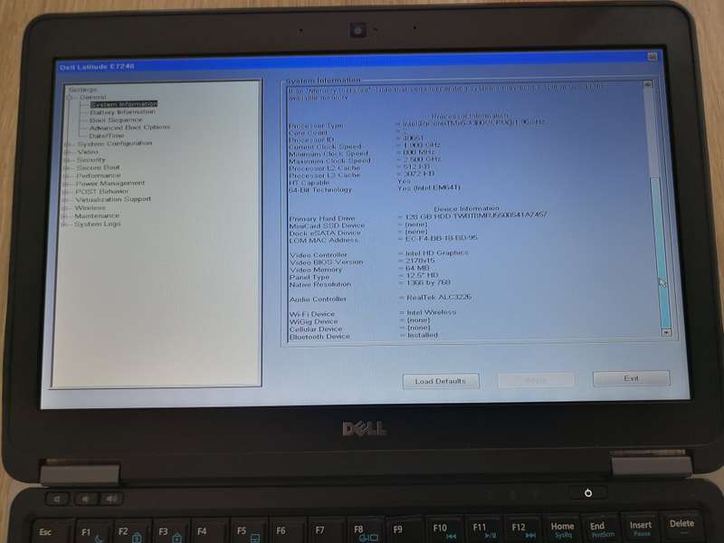 DELL LATITUTDE E7240 4TH GEN CORE i5-4300U 8GB RAM 128GB mSATA 12.5" SCREEN