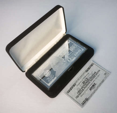 4oz .999 Fine Silver Bar ($100 Bill)