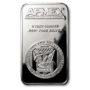 5 oz APMEX Silver Bar .999 Fine