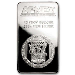10 oz APMEX Silver Bar .999 Fine