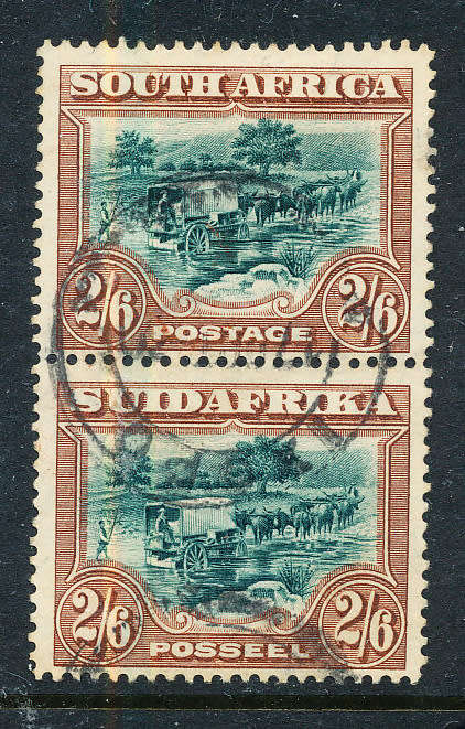 South Africa - 1927 - Lon Picts - 2s 6d green & brown perf 14 x 13½ down . SACC 37a .