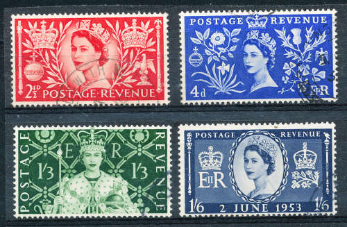 Great Britain - 1953 - Coronation - set of 4 fine used . SG 532 - 535 .