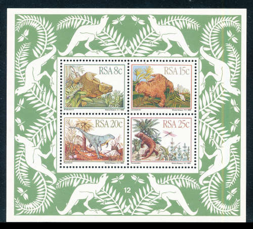 South Africa - 1982 - Prehistoric Animals - m/sheet mint unhinged . SACC 540 .