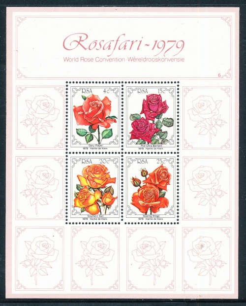 South Africa - 1979 - Roses - m/sheet mint unhinged . SACC 474 .