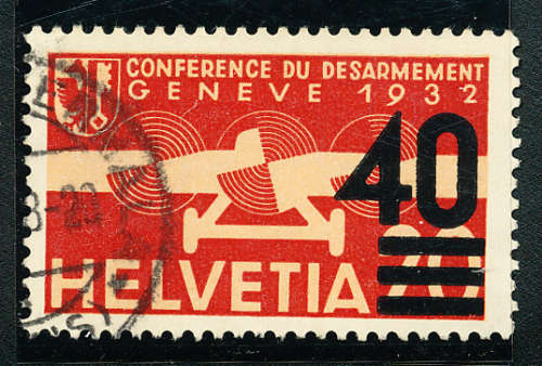 Switzerland - 1935-37 - Air Surch - 40 on 20c flesh and scarlet fine used . SG 362 .
