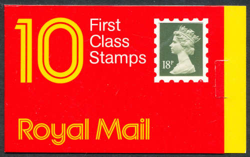Great Britain Stamp Booklets - 1989 - First Class Stamps (76P) 4 x 1st class stamps barcode 100128 .